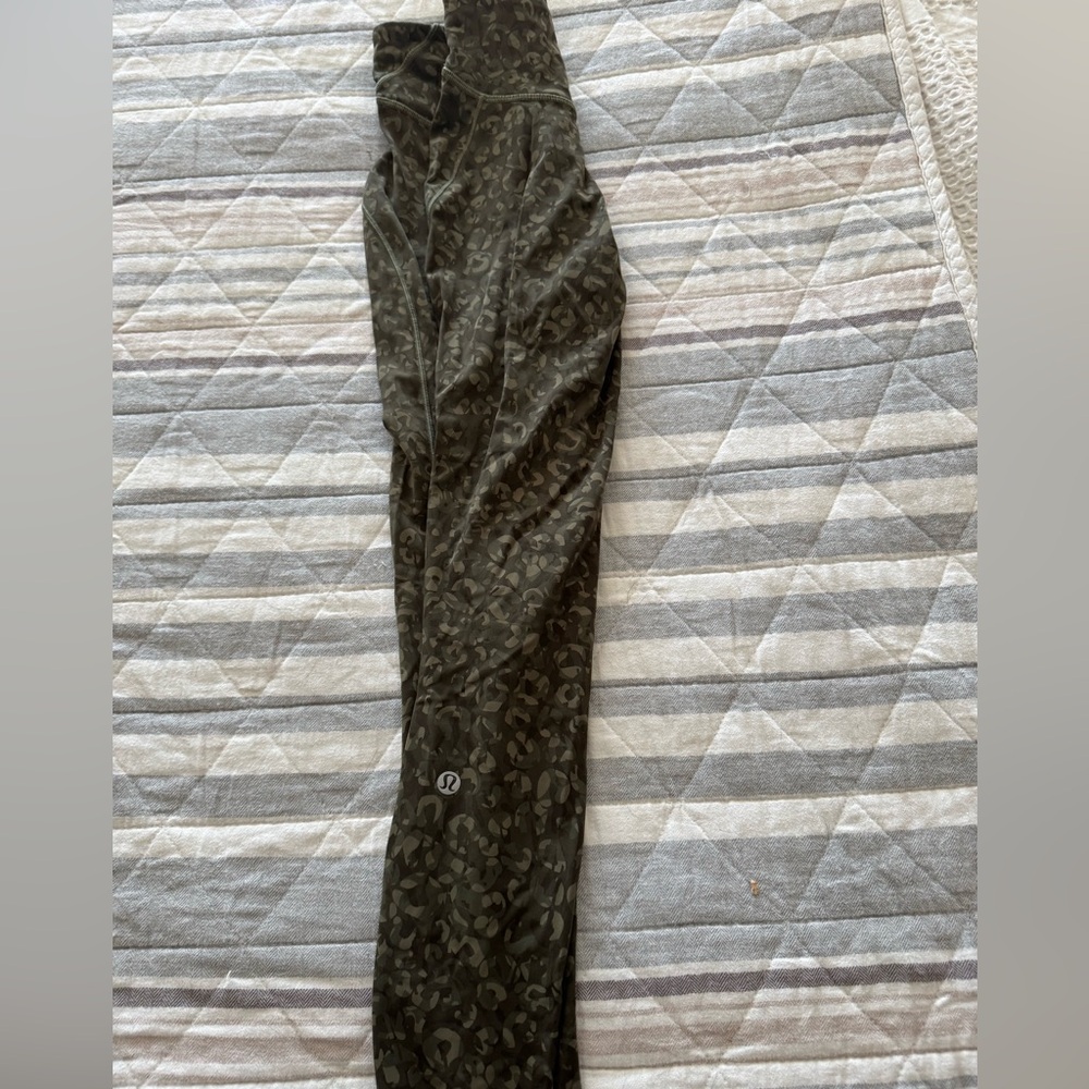 Lululemon Camouflage Green Leggings